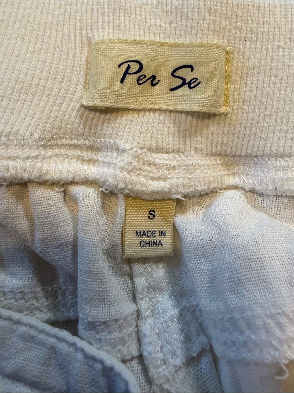 Per Se White Linen Blend Drawstring Straight Leg Pants Small Coastal Minimalist - Picture 6 of 7